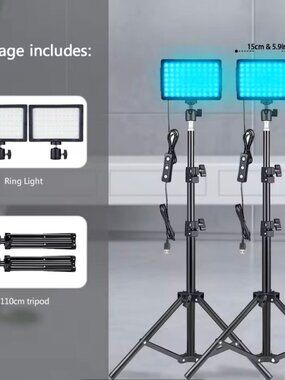 LED Photography Video Light Panel Lighting Photo Studio Lamp Kit With Tripod